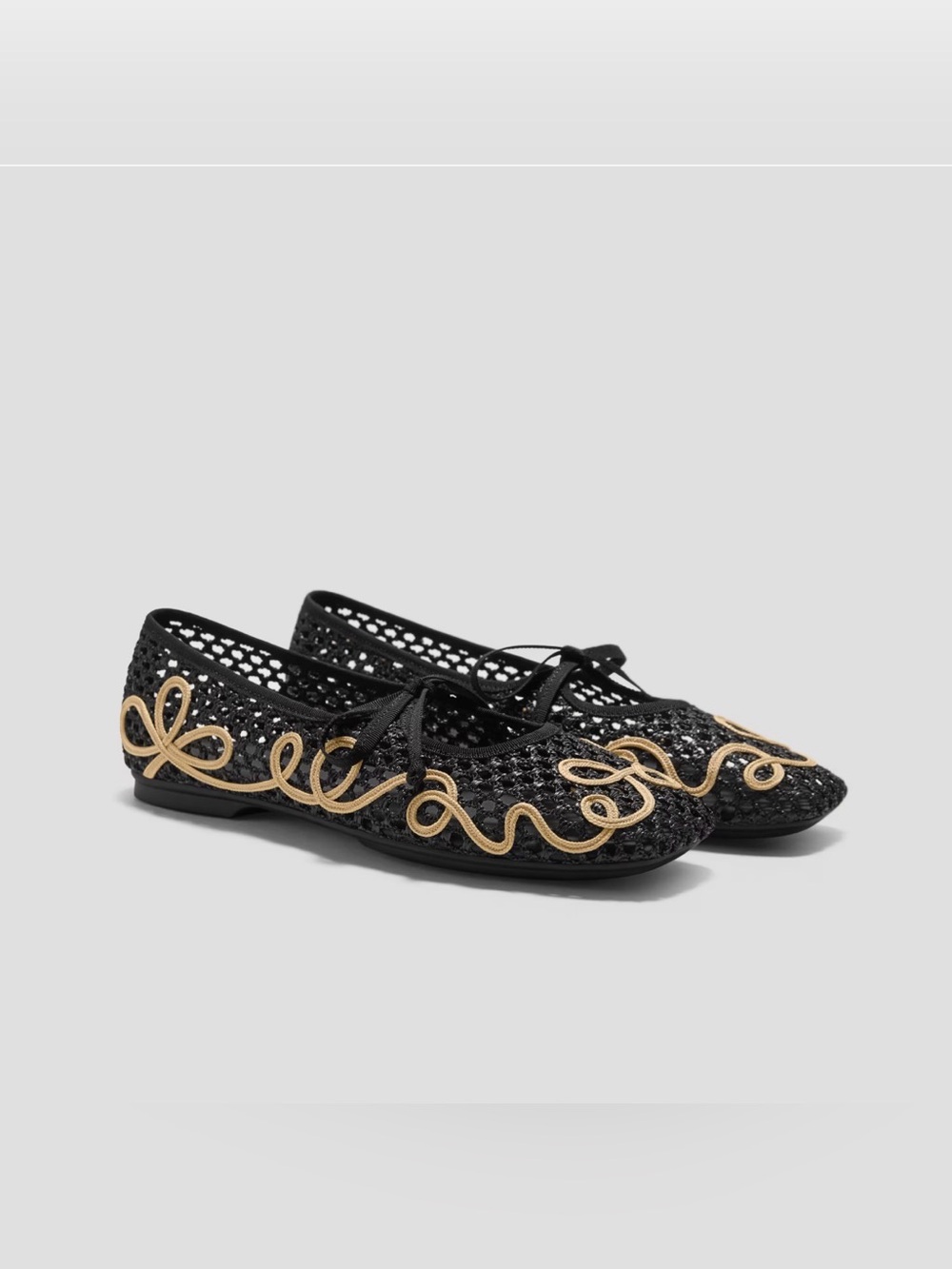 Vivaia Makayla Square-Toe Mesh Black Mary Janes NWT